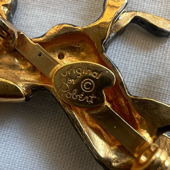 Vintage Original by Robert Designer Black and Blue Donkey Brooch - Picture 5 of 5